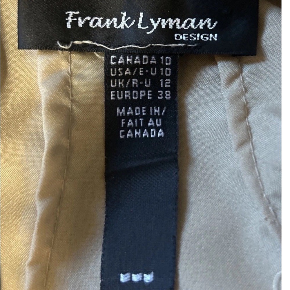 Frank Lyman Taupe Beige Cold Shoulder Embroidered Wide Leg Jumpsuit Women's 10 - Picture 6 of 9